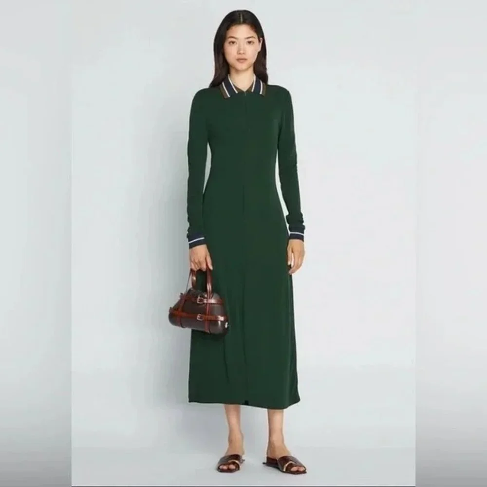 Tory Burch‎ viscose jersey calf length dress in Conifer - Size Large